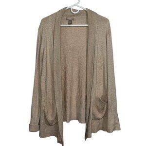 Womens Oatmeal Heather Open Front Cardigan XL/XG